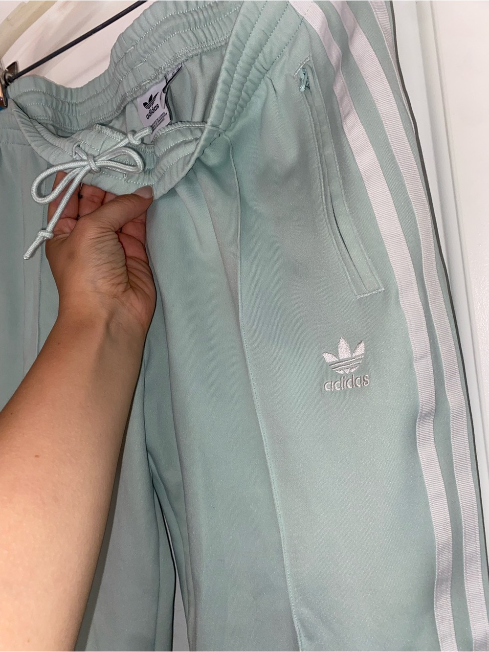 adidas Originals SST Superstar Track Pants Mint Vapour Green ED7572 Women’s L - Picture 4 of 11